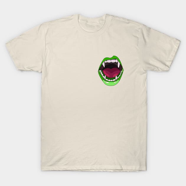 vampire mouth - vampire teeth T-Shirt by persa